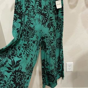Free People flowy, green and black pants